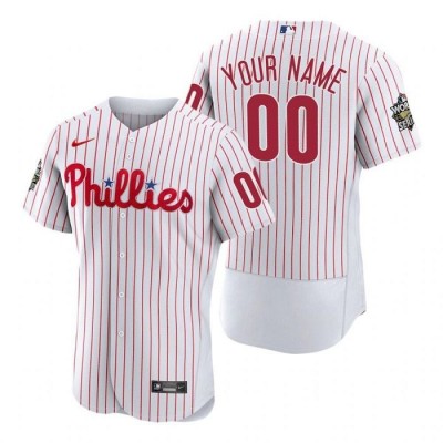Philadelphia Phillies Active Player Custom White 2022 World Series Flex Base Stitched Men's Nike MLB Jersey
